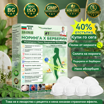Официален магазин  | 🍀💯 𝑳𝒖𝒙𝒂𝒓𝒊𝒔𝒆® Моринга X Берберин 10-In-1 Напреднал Нано Микроигли Пластир (Един път на ден, видими промени за 7 дни）✅ 💕💕Ожиряване, диабет, сънна апнея и проблеми със ставите. 👏（副本）